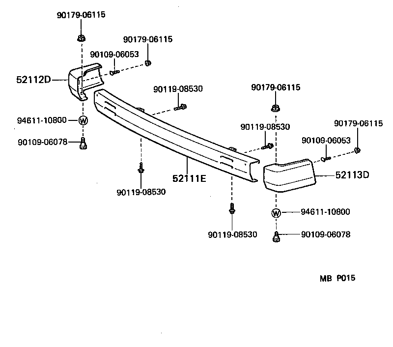 52113-26010 EXTENSION, FRONT BUMPER, LH product image