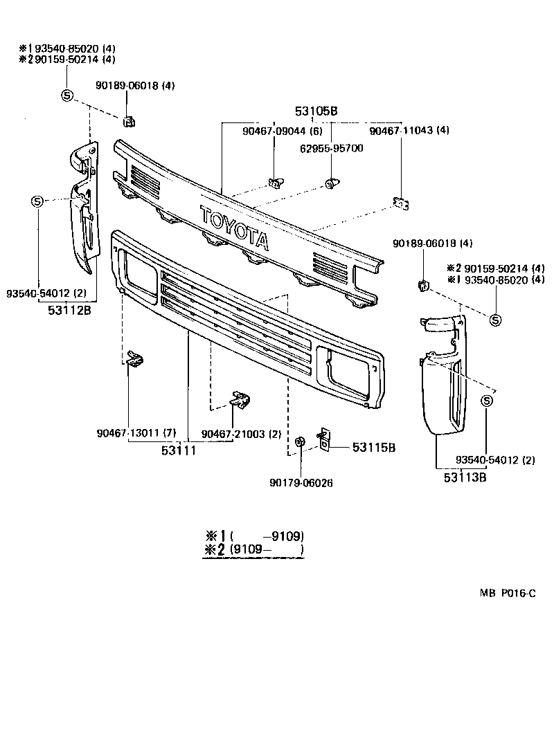 53111-95A02 GRILLE, RADIATOR product image