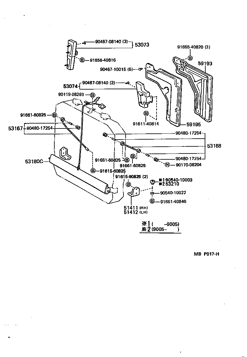 53018-26020 ROD, RADIATOR BRACE, LH product image