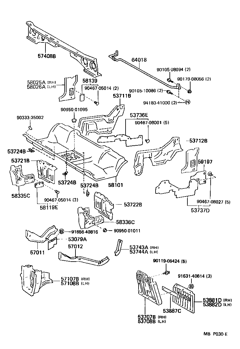 58272-95404 PANEL SUB-ASSY, FLOOR SIDE RAIL, FR LH product image
