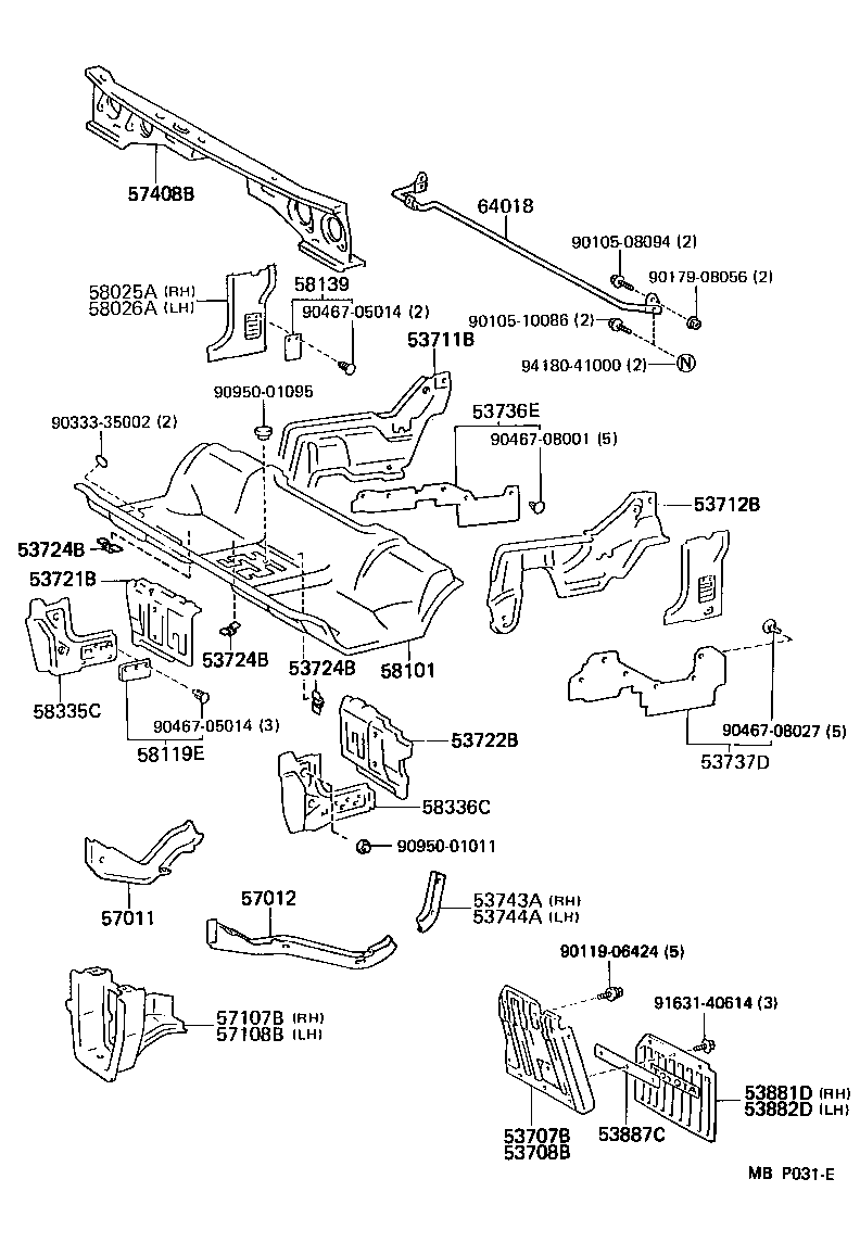 53708-95012 APRON, FRONT FENDER, FRONT LH product image
