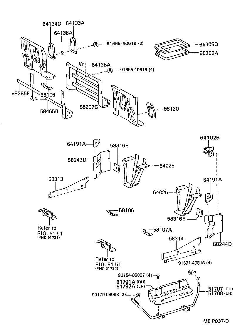64025-95401 BRACKET SUB-ASSY, REAR MOUNTING, RH product image