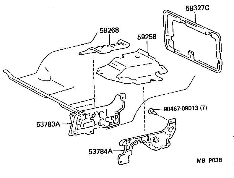 59268-95010 INSULATOR, ENGINE SUB COVER product image
