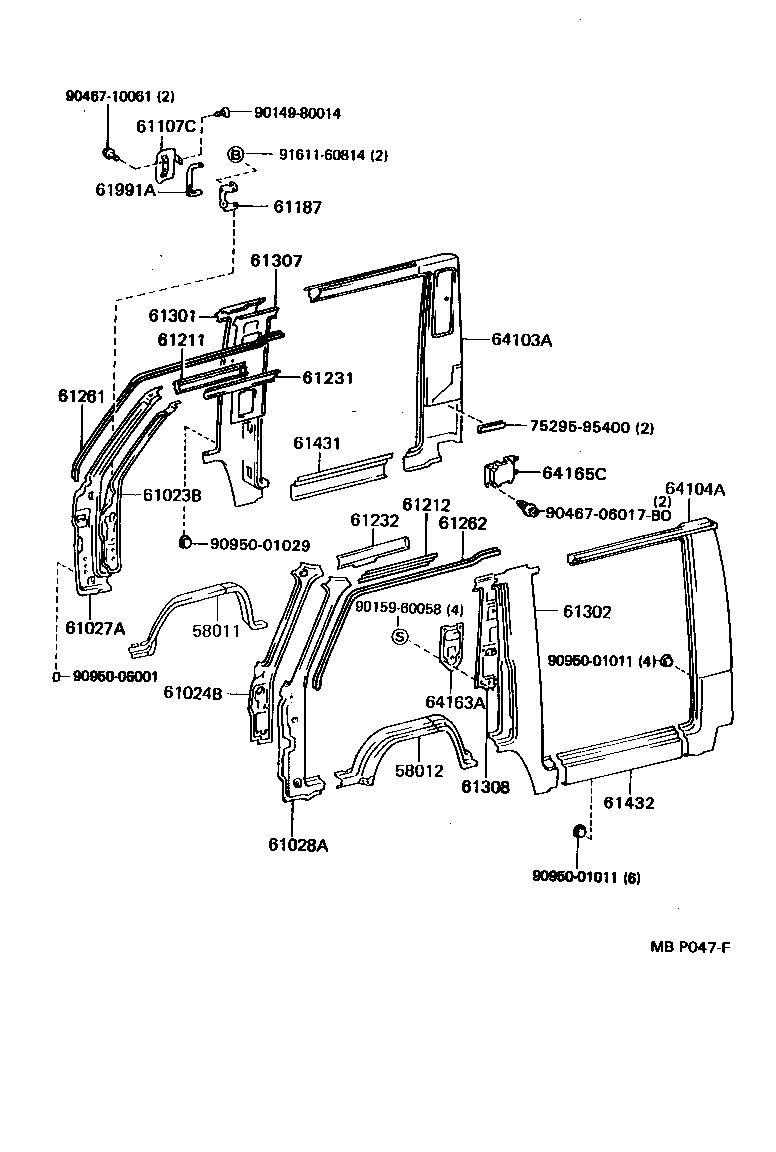 64016-95415 PANEL SUB-ASSY, BACK CORNER, INNER LH product image