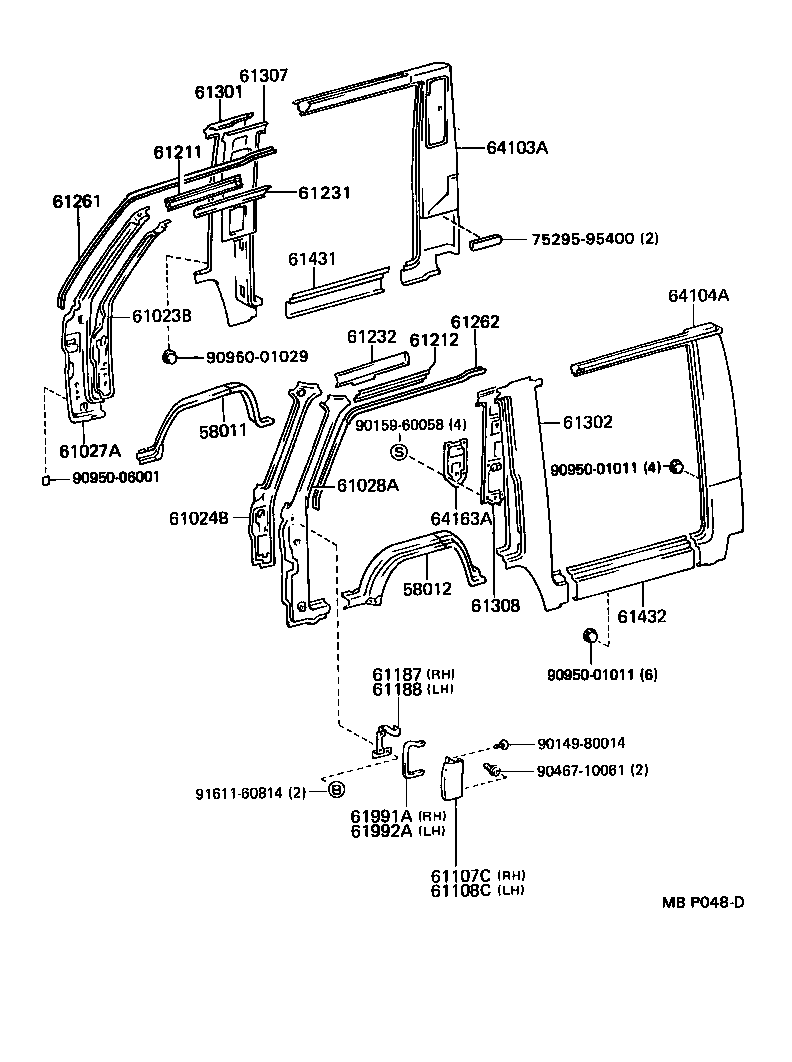 58011-95448 PANEL SUB-ASSY, FRONT FLOOR SIDE, RH product image