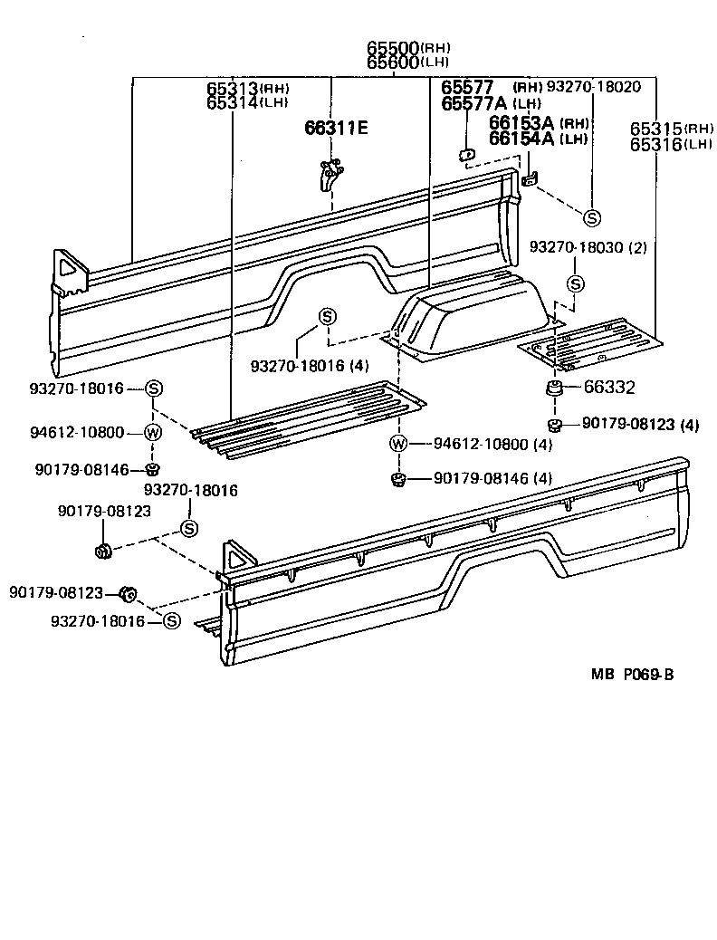 66014-25010 SUPPORT SUB-ASSY, SIDE GATE, LH product image