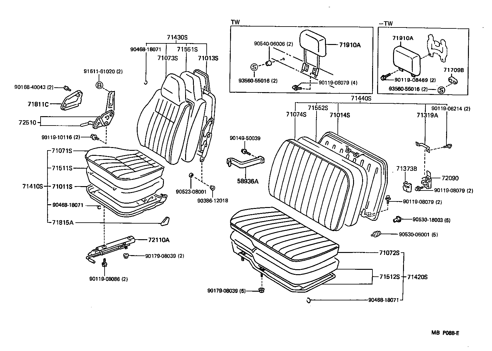 71014-95422 FRAME SUB-ASSY, FRONT SEAT BACK, LH product image
