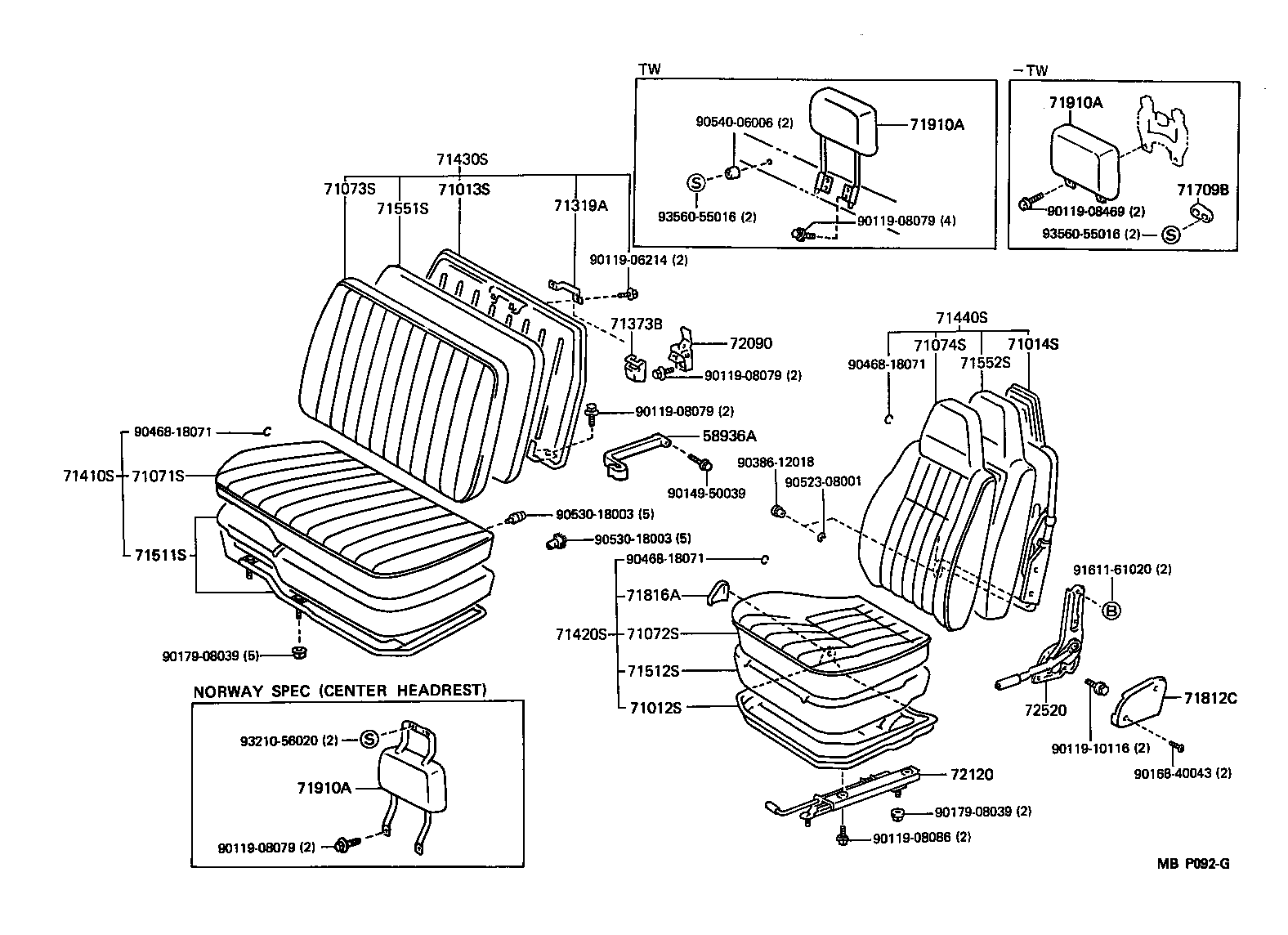 71014-95422 FRAME SUB-ASSY, FRONT SEAT BACK, LH product image