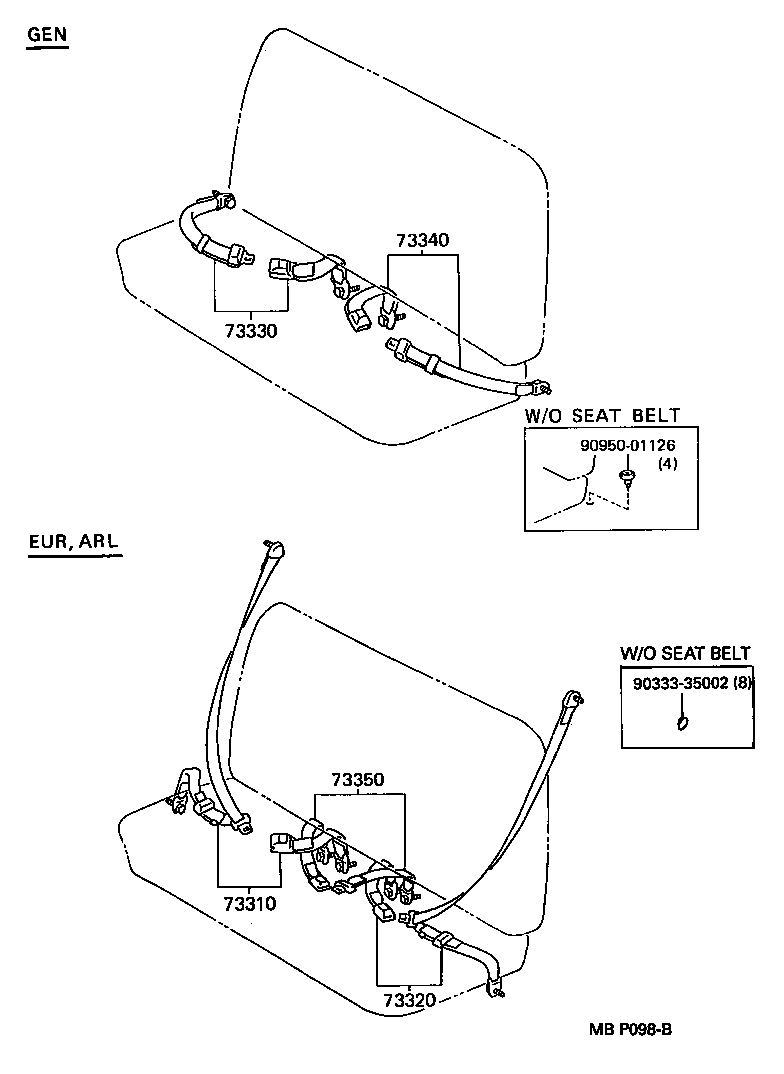 73240-95423-06 BELT ASSY, FRONT SEAT INNER, LH product image