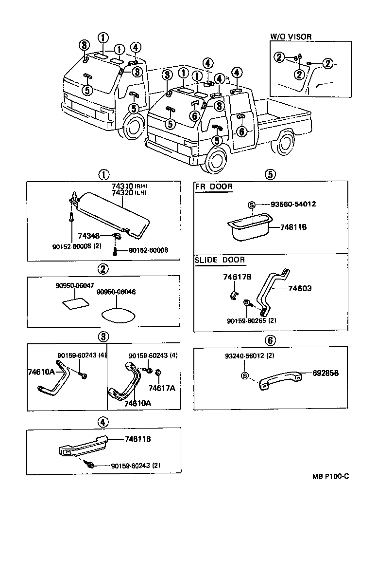 74035-95402 FRONT VISOR SET product image