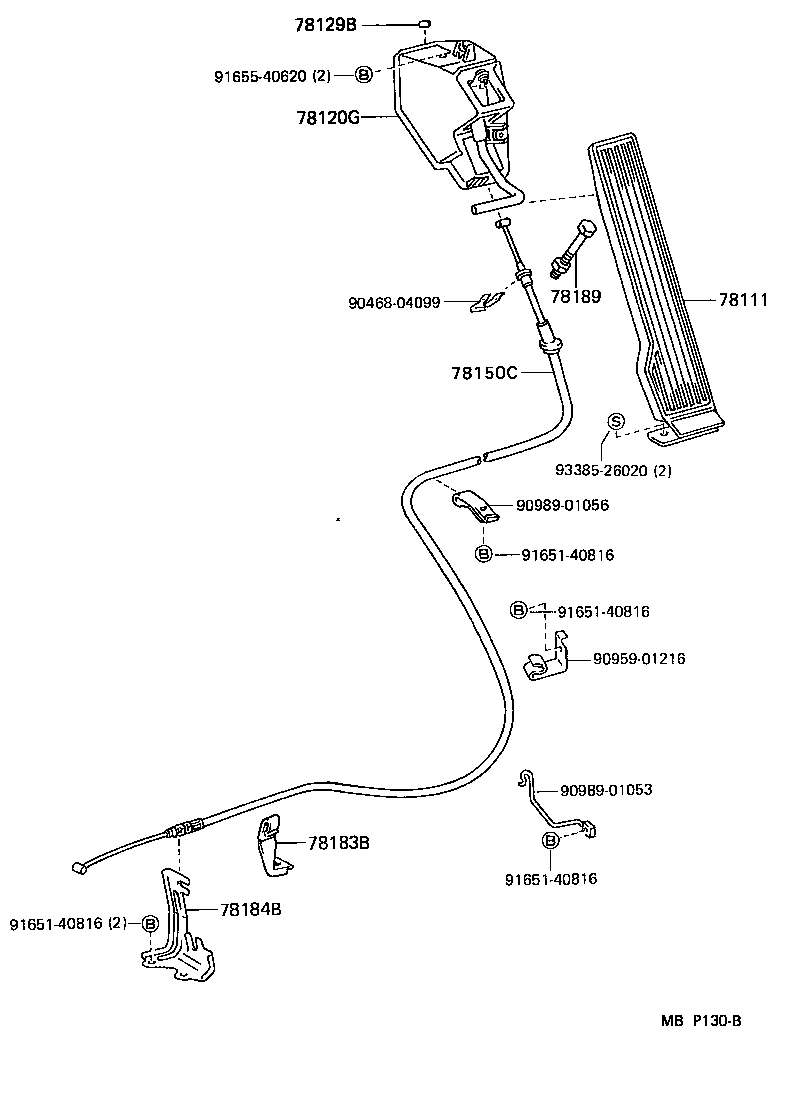 78150-26020 WIRE ASSY, ACCELERATOR FLEXIBLE product image