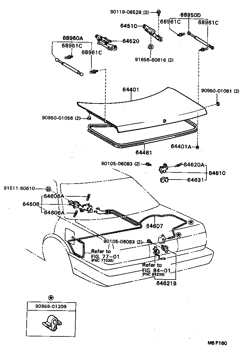 64607-32191 CABLE SUB-ASSY, LUGGAGE DOOR LOCK CONTROL product image