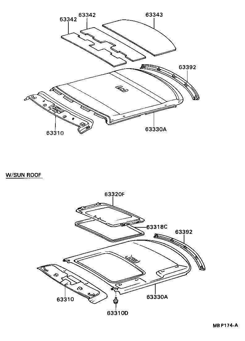 63305-32080-04 TRIM, ROOF HEADLINING, REAR product image