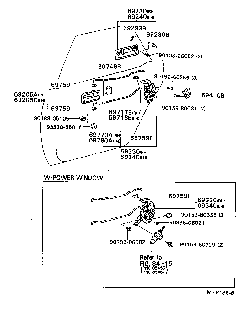 69340-32220 LOCK ASSY, REAR DOOR, LH product image