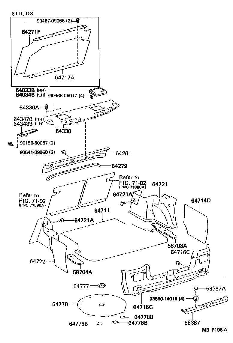 Toyota 64330-32142-06 PANEL ASSY, PACKAGE TRAY TRIM