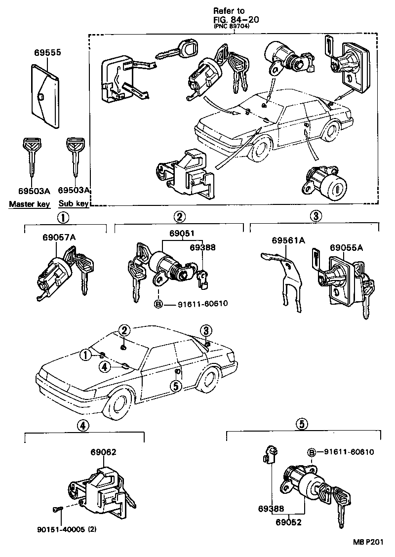 69005-32430 CYLINDER SET, LOCK product image