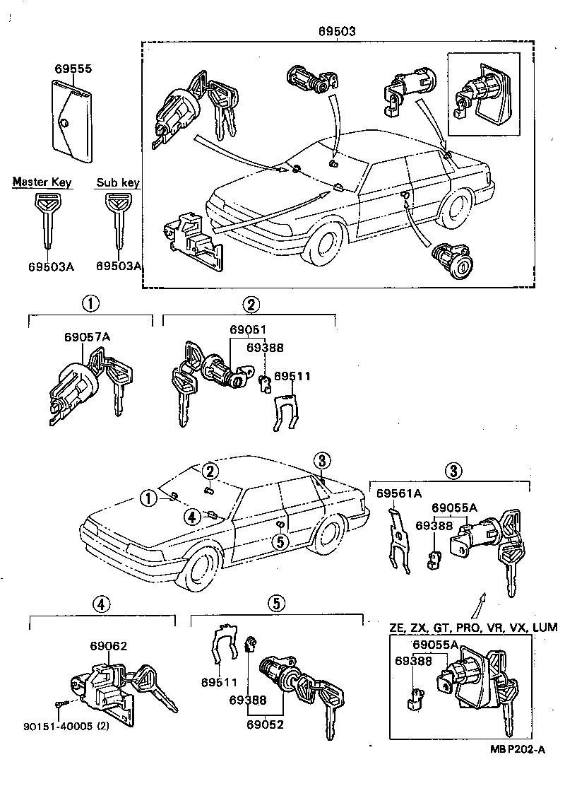69005-32430 CYLINDER SET, LOCK product image