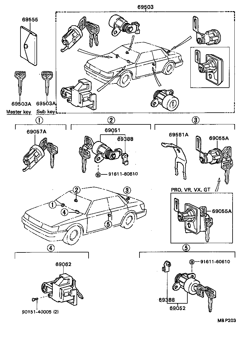 69005-32430 CYLINDER SET, LOCK product image