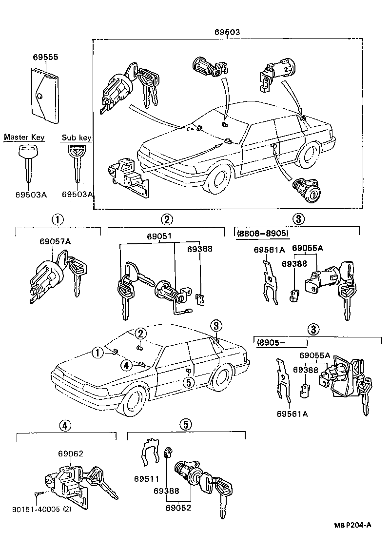 69005-32580 CYLINDER SET, LOCK product image