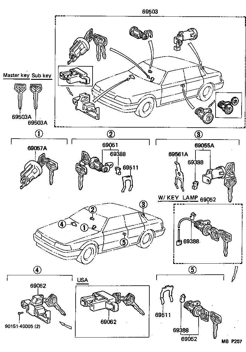 69005-32320-06 CYLINDER SET, LOCK product image
