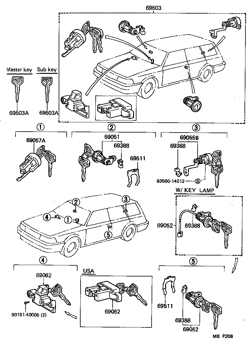 69005-32320-06 CYLINDER SET, LOCK product image
