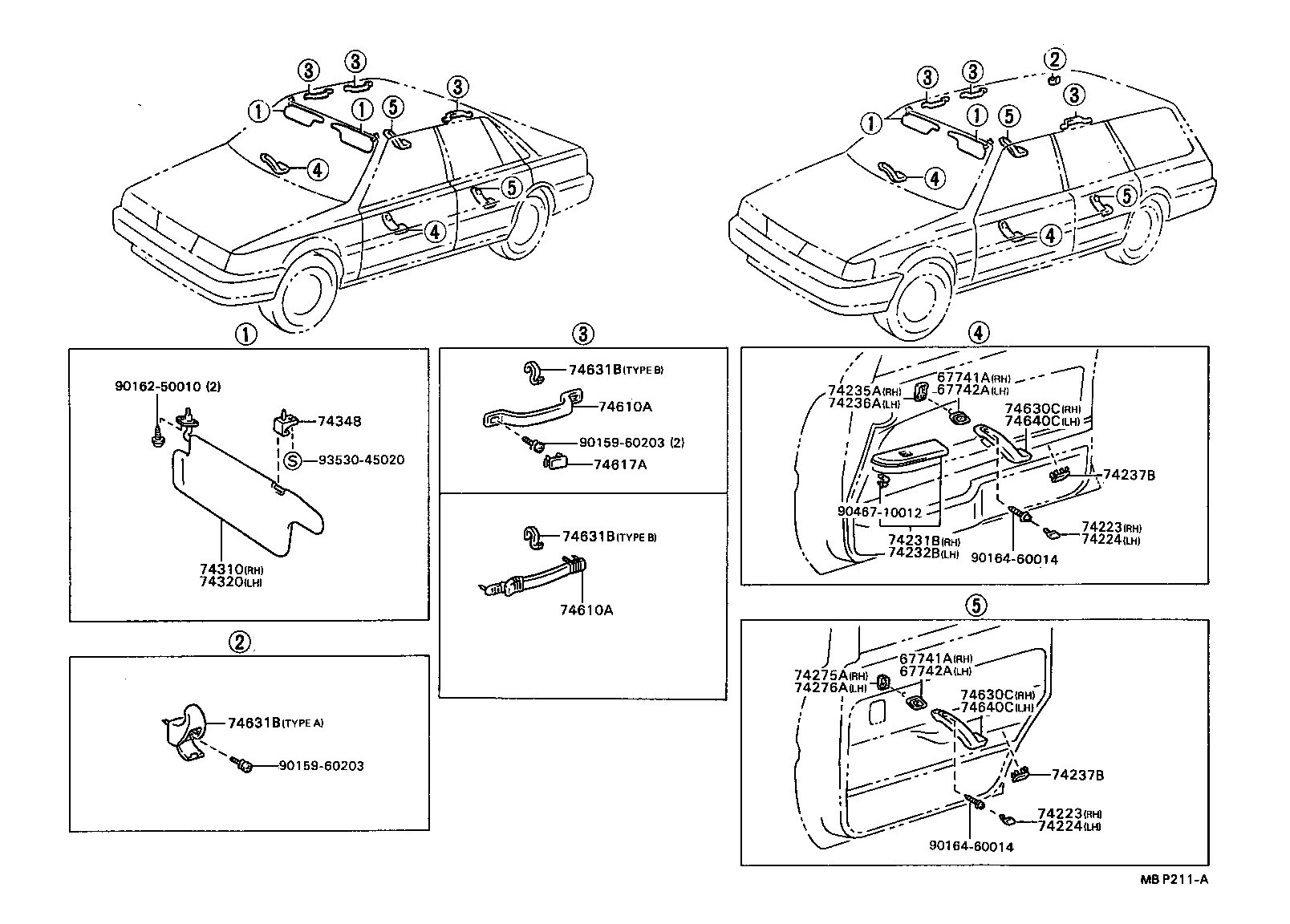 Toyota 74348-12020-23 HOLDER, VISOR