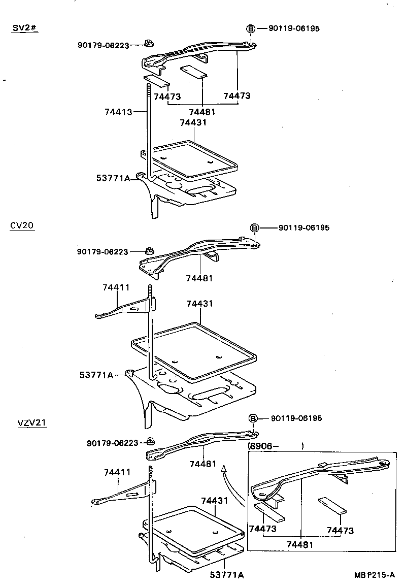 74451-32040 BOLT, BATTERY CLAMP product image