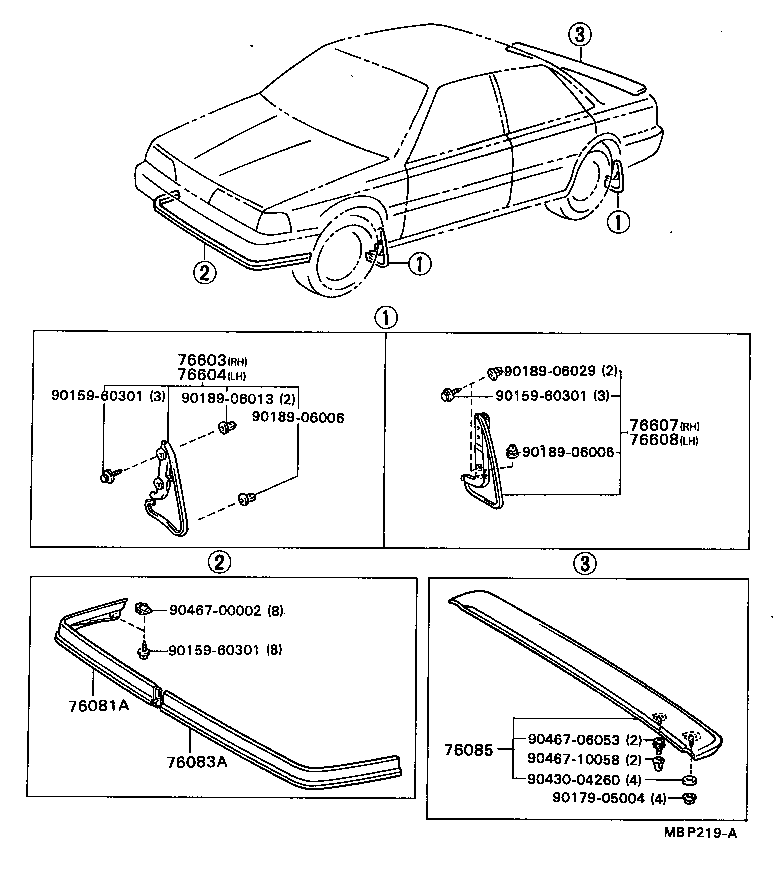 76085-32030-24 SPOILER SUB-ASSY, REAR product image