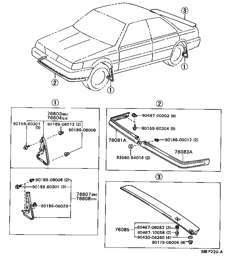 76085-32030-24 SPOILER SUB-ASSY, REAR product image
