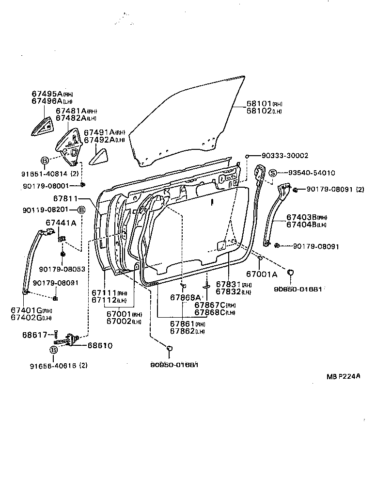 67002-32200 PANEL SUB-ASSY, FRONT DOOR, LH product image