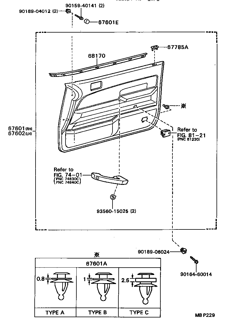 67002-32200 PANEL SUB-ASSY, FRONT DOOR, LH product image