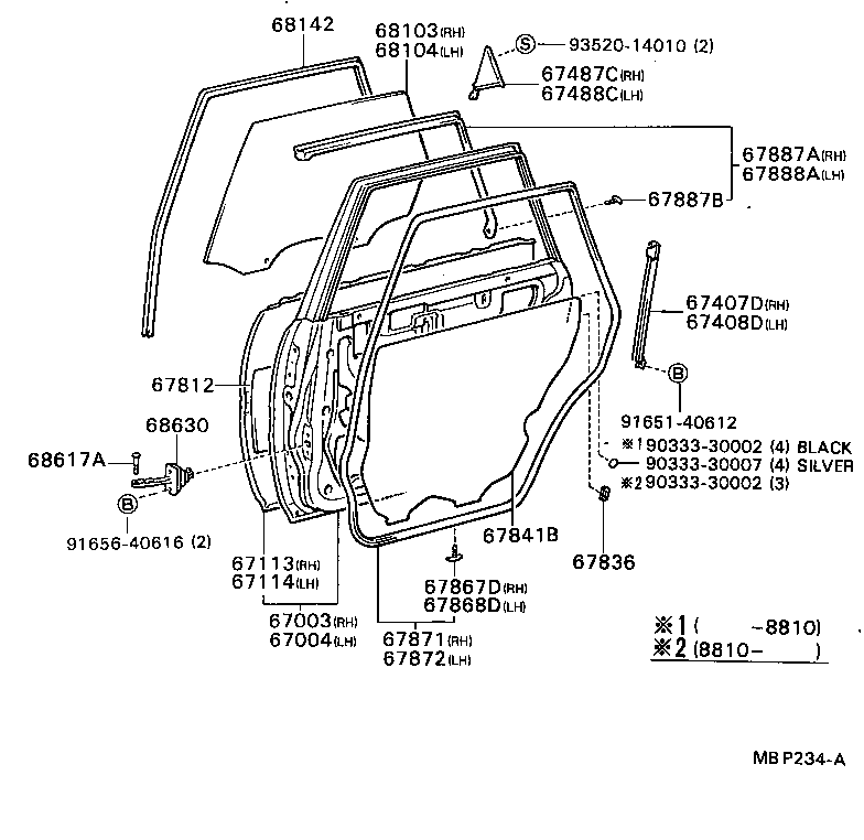 67004-32280 PANEL SUB-ASSY, REAR DOOR, LH product image