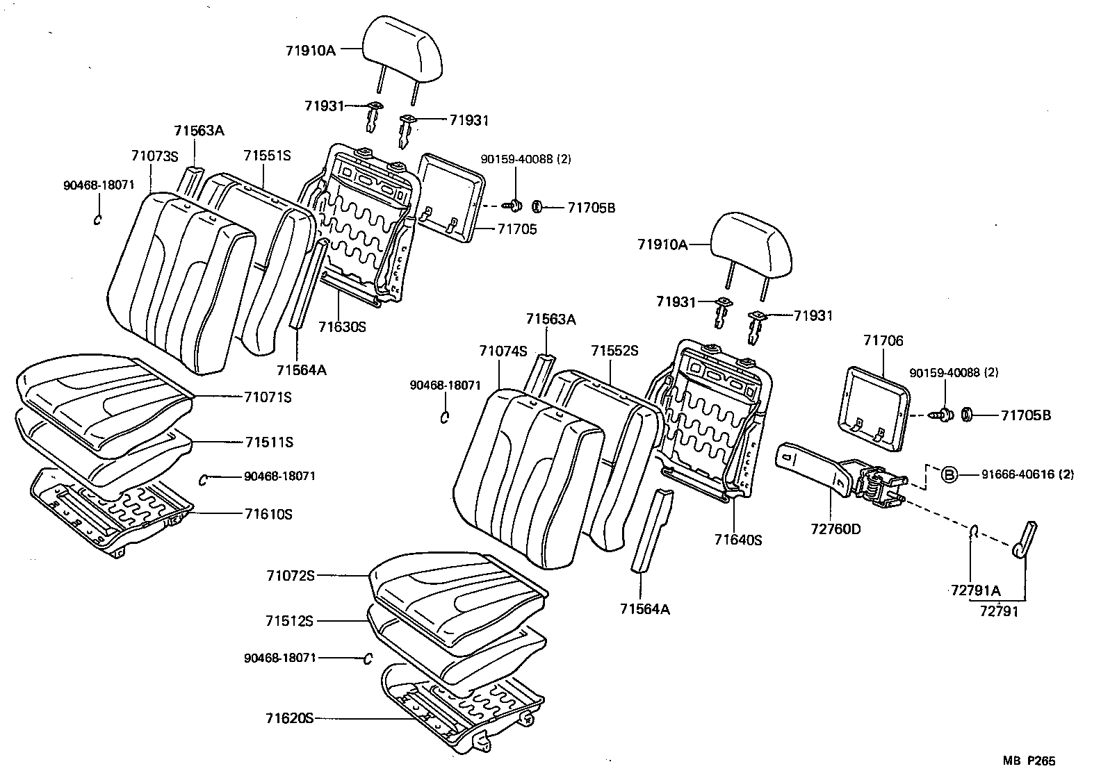 71610-03020 SPRING ASSY, FRONT SEAT CUSHION, LH(FOR SEPARATE TYPE) product image