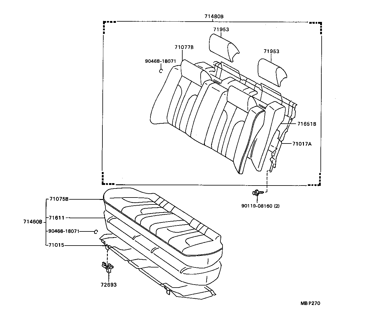 71065-32030-06 COVER, REAR SEAT CUSHION (FOR BENCH TYPE) product image