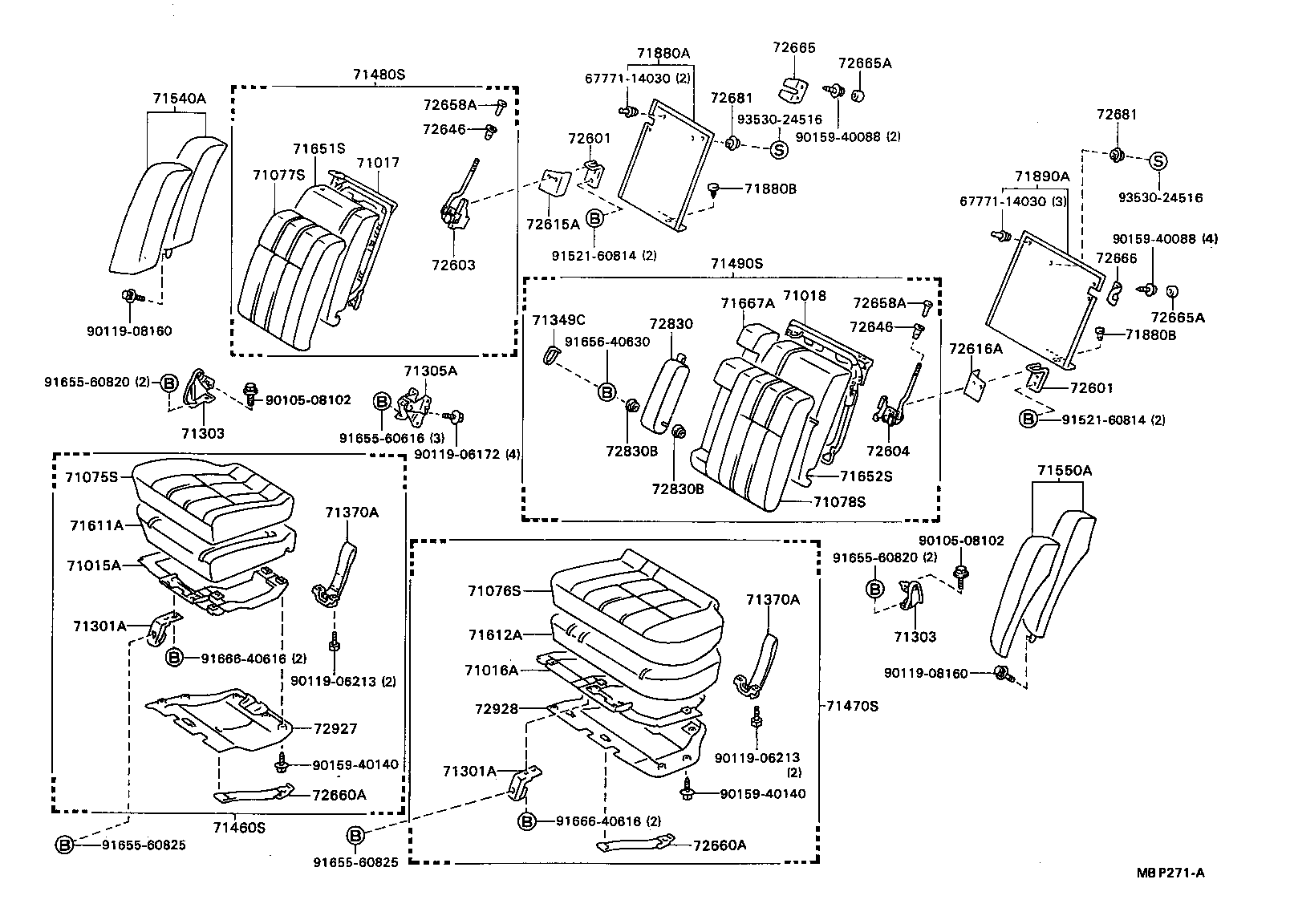 71065-32030-06 COVER, REAR SEAT CUSHION (FOR BENCH TYPE) product image