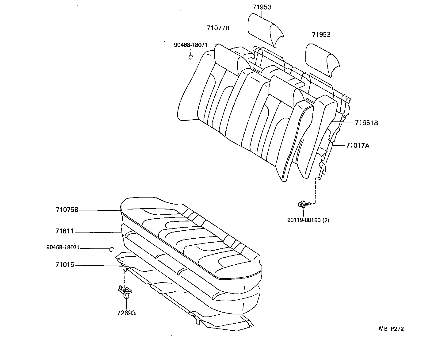 71017-03020 FRAME SUB-ASSY, REAR SEAT BACK, RH product image