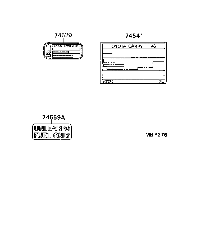 42661-32291 PLATE, TIRE PRESSURE CAUTION product image