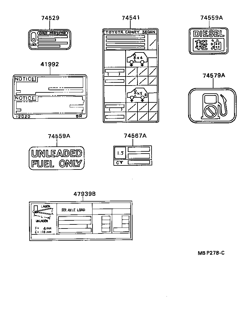 47939-32020 LABEL, LOAD SENSING VALVE MARKING INFORMATION product image