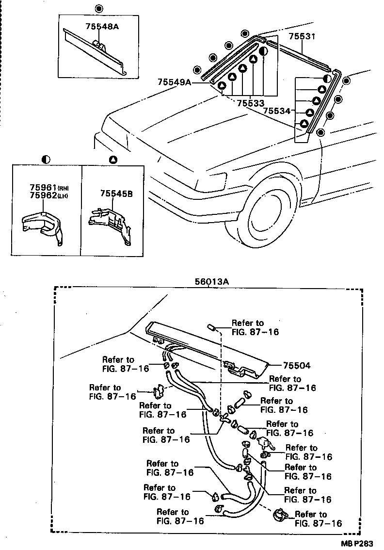 75531-32090 MOULDING, WINDSHIELD, OUTER UPPER product image