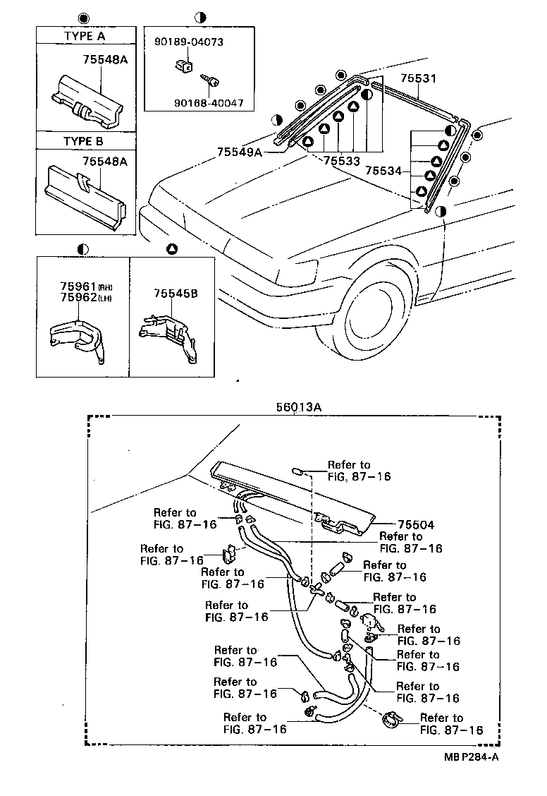 75531-32090 MOULDING, WINDSHIELD, OUTER UPPER product image