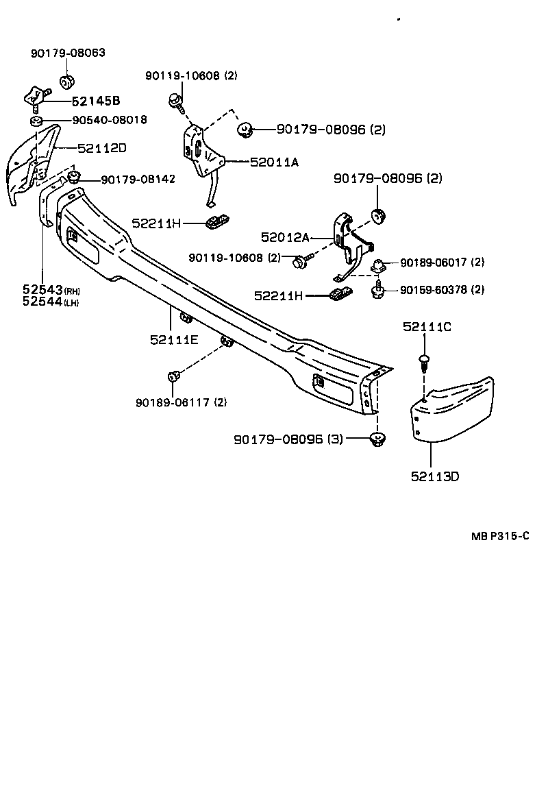 52012-04020 ARM SUB-ASSY, FRONT BUMPER, LH product image
