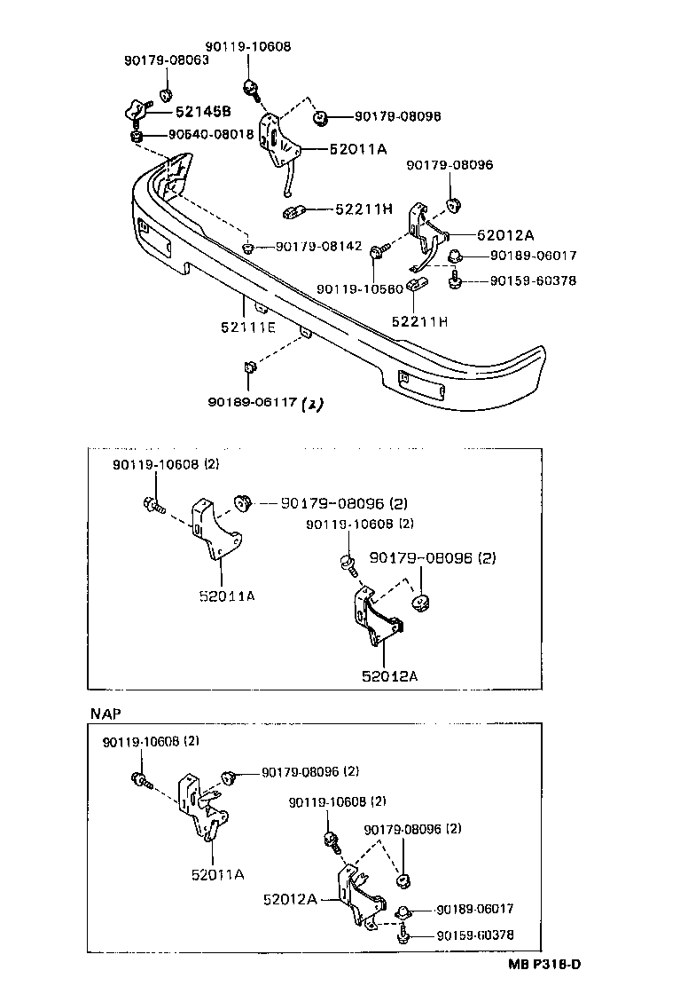 52012-04020 ARM SUB-ASSY, FRONT BUMPER, LH product image