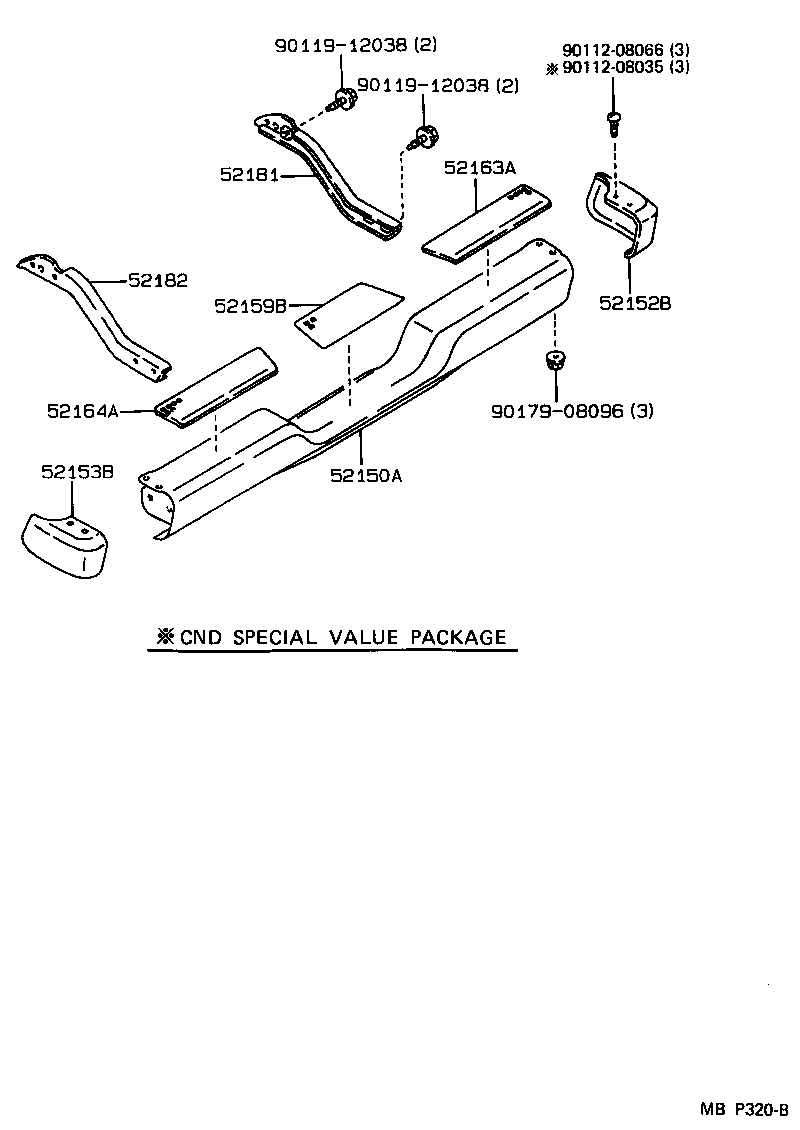 Toyota 52153-89112 EXTENSION, REAR BUMPER, LH