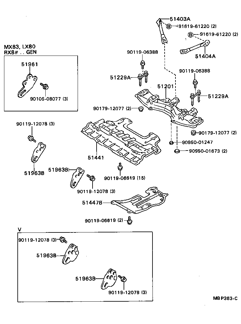 51201-22420 CROSSMEMBER SUB-ASSY, FRONT SUSPENSION product image