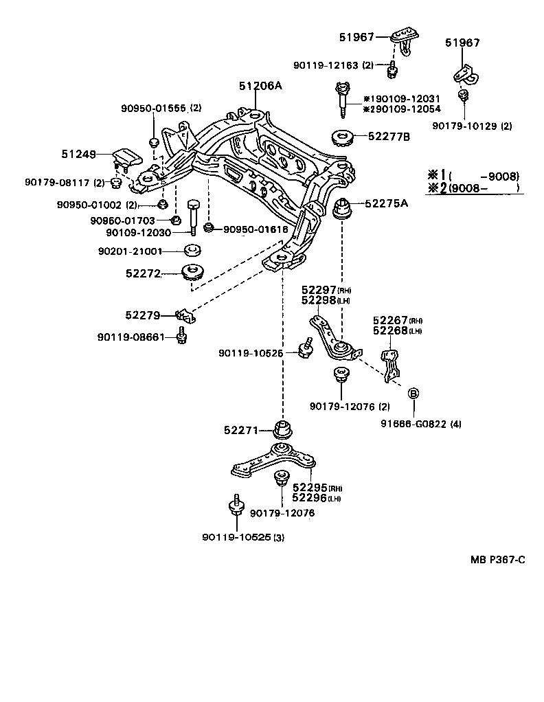 51201-22420 CROSSMEMBER SUB-ASSY, FRONT SUSPENSION product image