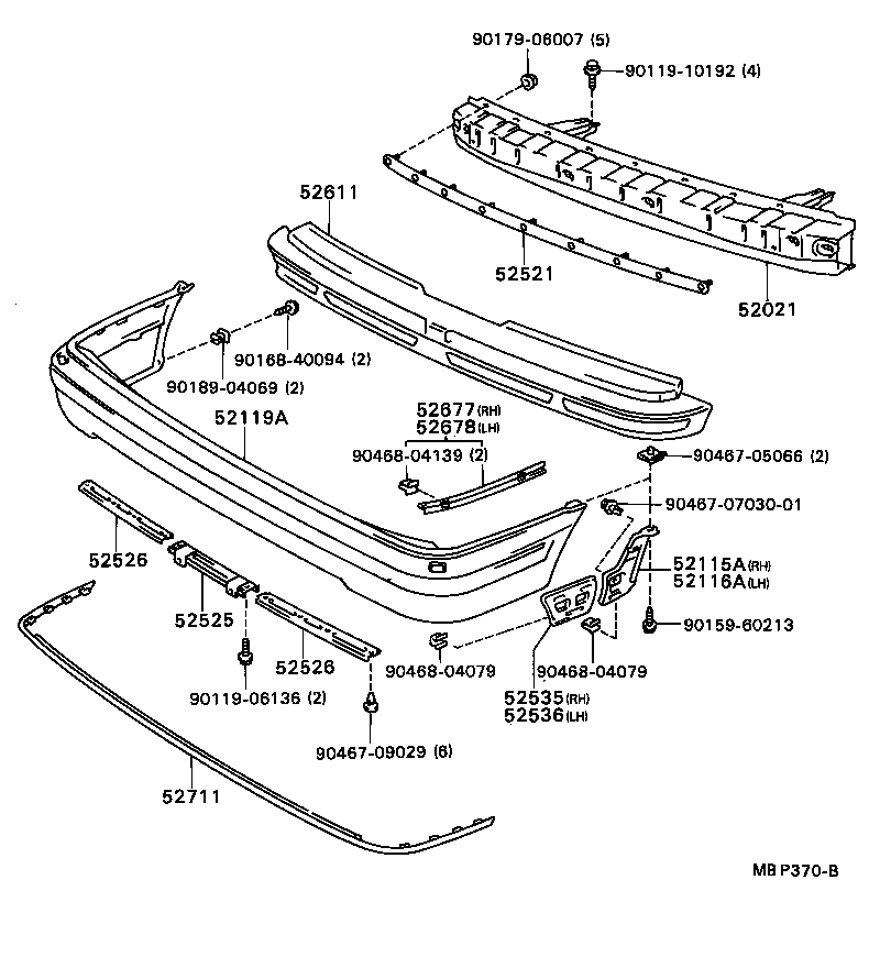52021-22220 REINFORCEMENT SUB-ASSY, FRONT BUMPER product image