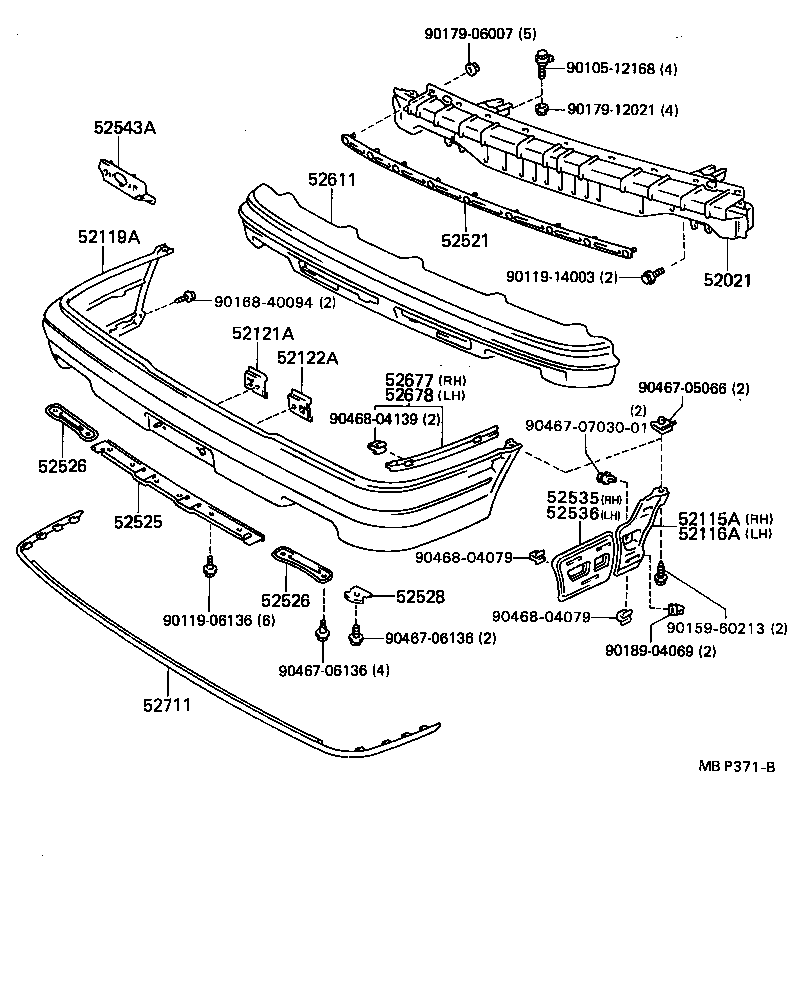 Toyota 52611-22130 ABSORBER, FRONT BUMPER ENERGY