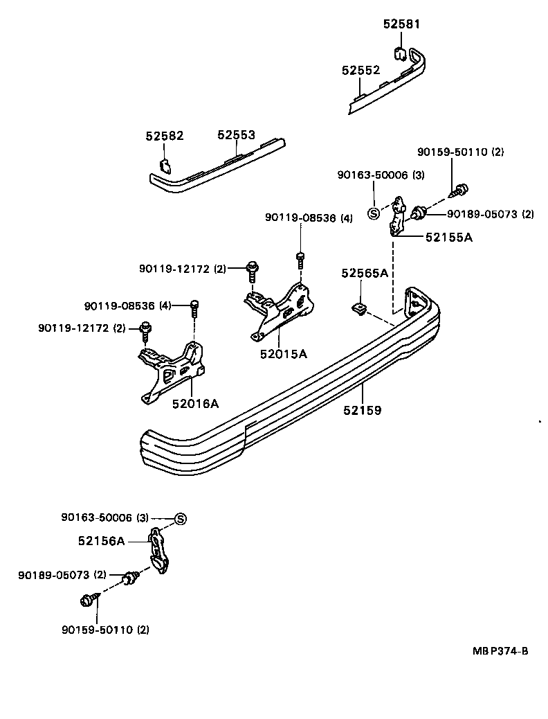 52016-22060 ARM SUB-ASSY, REAR BUMPER, LH product image