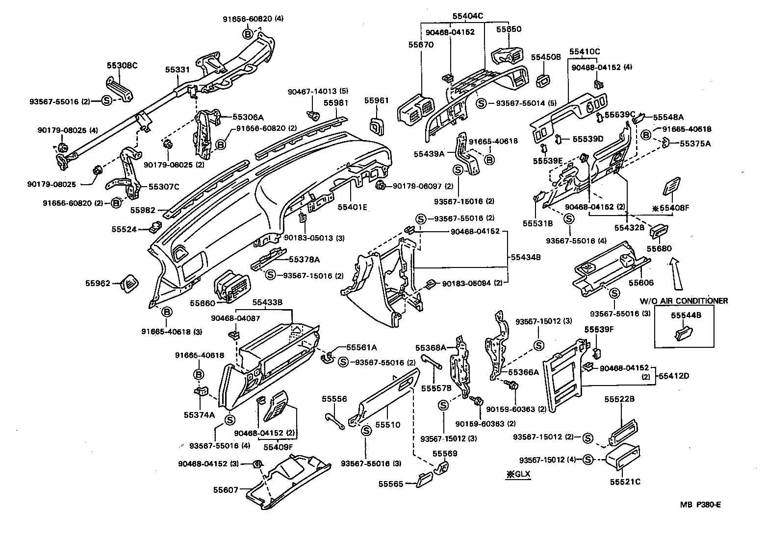 55307-22210 BRACE SUB-ASSY, INSTRUMENT PANEL, NO.2 product image