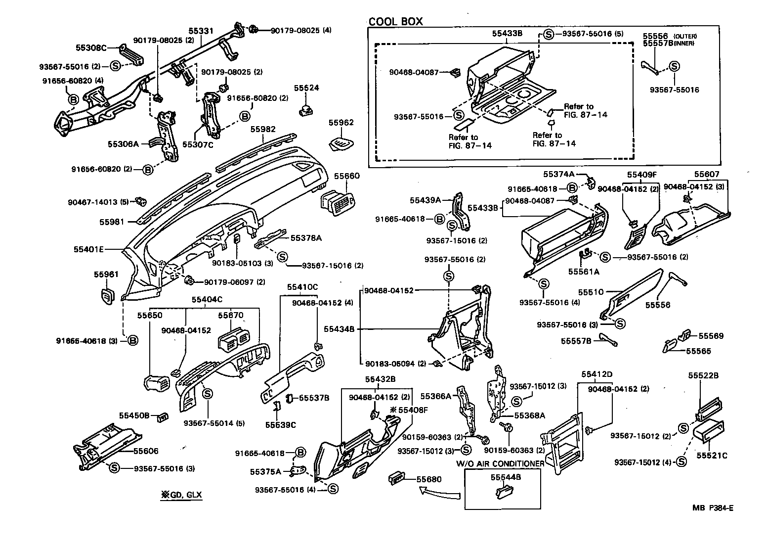 55307-22210 BRACE SUB-ASSY, INSTRUMENT PANEL, NO.2 product image